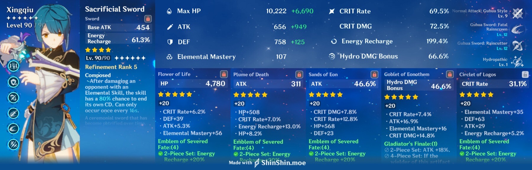 Cách build Xingqiu off field